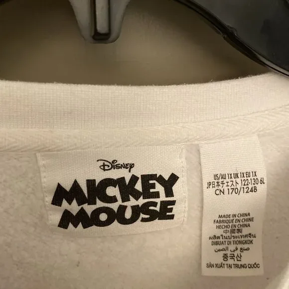 Disney Mickey Mouse & Friends White Retro Sweatshirt Large Genuine Mousewear - Picture 4 of 9